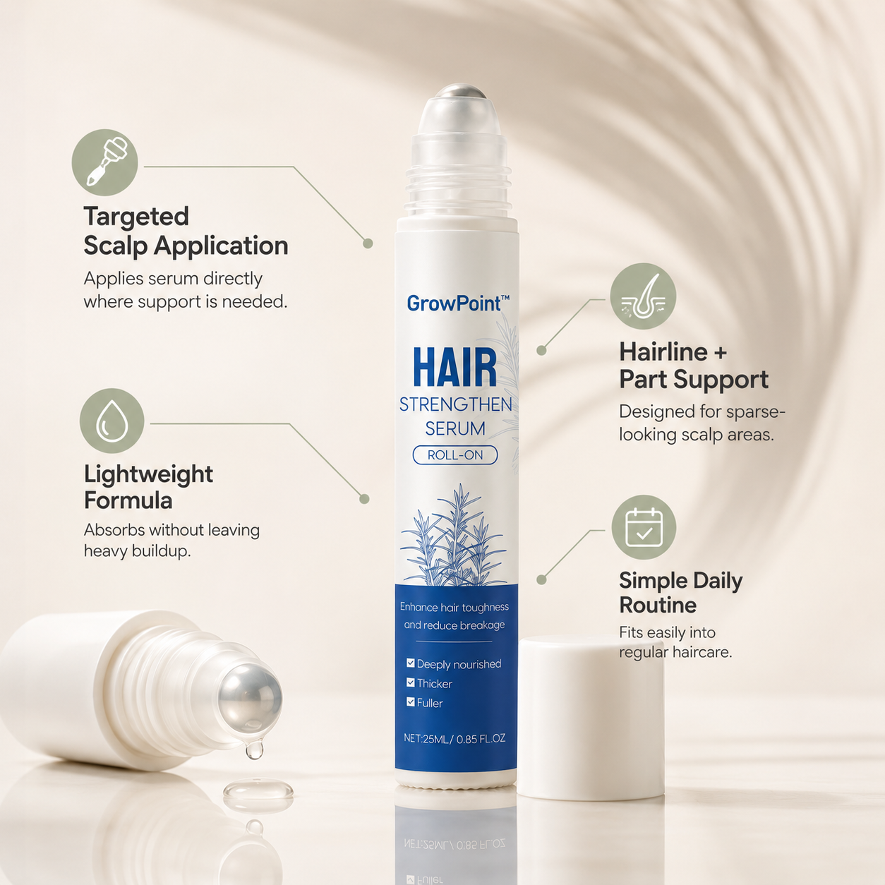 GrowPoint™ - Hair Strengthening Roll-On Serum