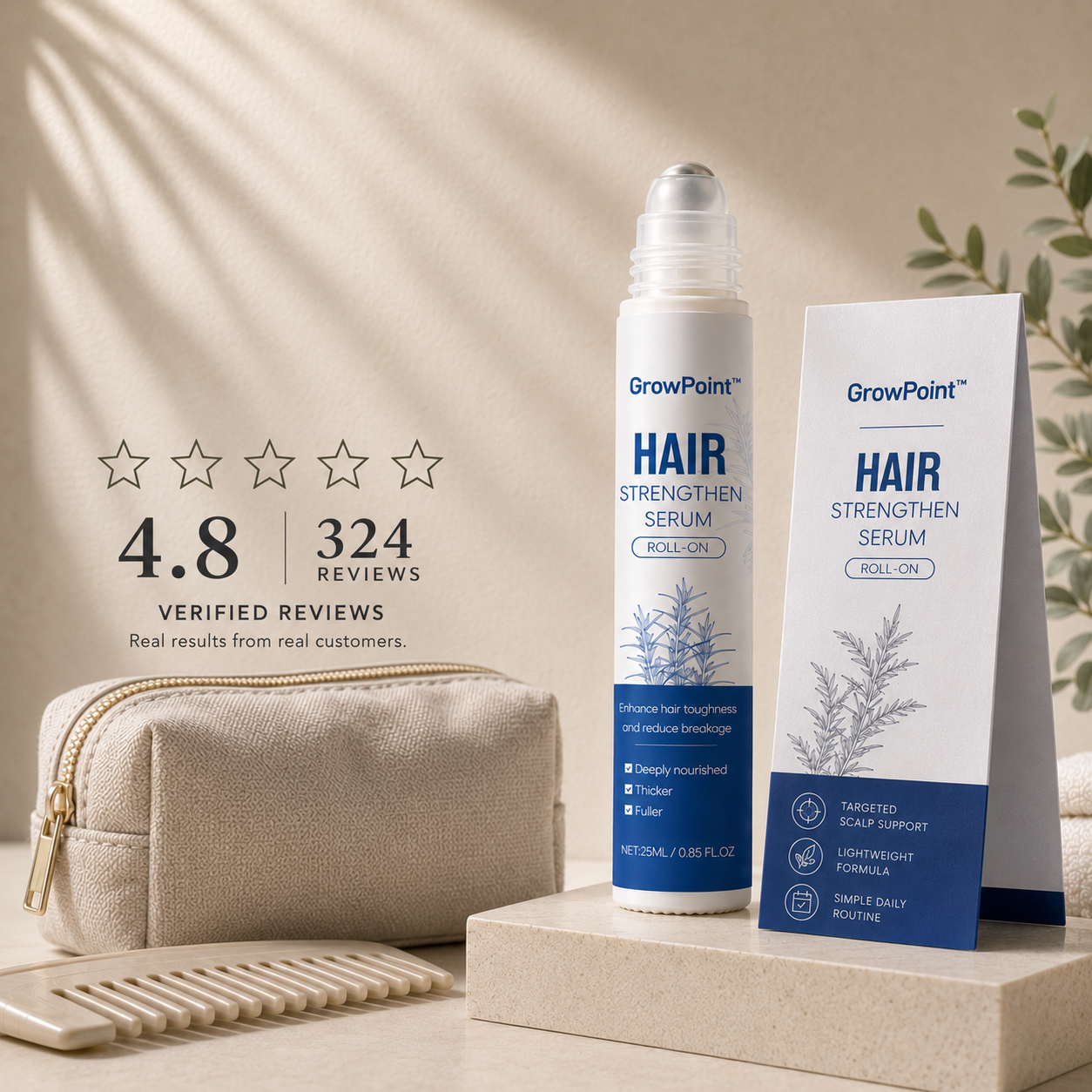 GrowPoint™ - Hair Strengthening Roll-On Serum